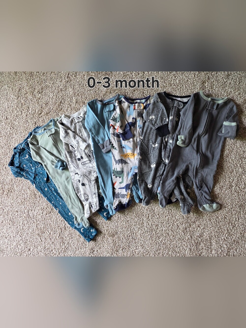 Baby Boy Sleepers : 0-3 Month